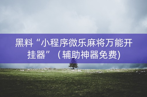 黑料“小程序微乐麻将万能开挂器”（辅助神器免费)