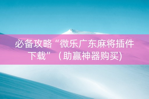 必备攻略“微乐广东麻将插件下载”（助赢神器购买)