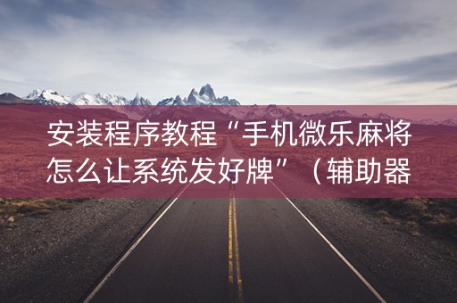 安装程序教程“手机微乐麻将怎么让系统发好牌”（辅助器插件)