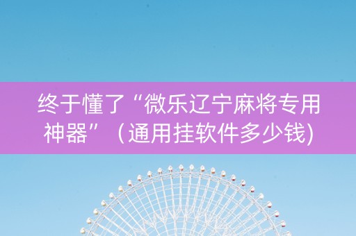 终于懂了“微乐辽宁麻将专用神器”（通用挂软件多少钱)