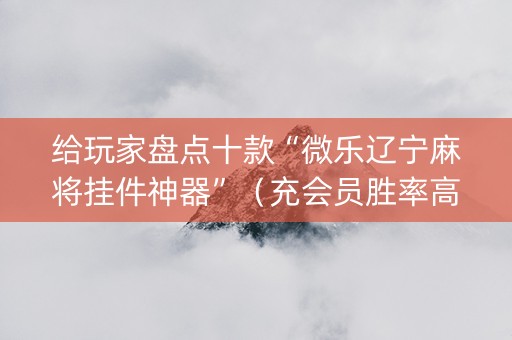 给玩家盘点十款“微乐辽宁麻将挂件神器”（充会员胜率高)