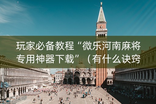 玩家必备教程“微乐河南麻将专用神器下载”（有什么诀窍)