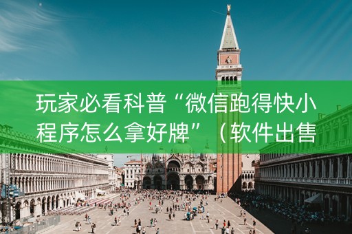 玩家必看科普“微信跑得快小程序怎么拿好牌”（软件出售)