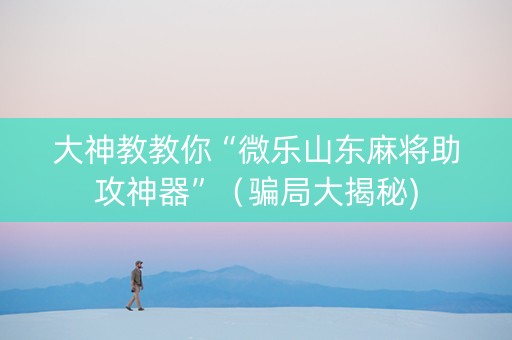 大神教教你“微乐山东麻将助攻神器”（骗局大揭秘)