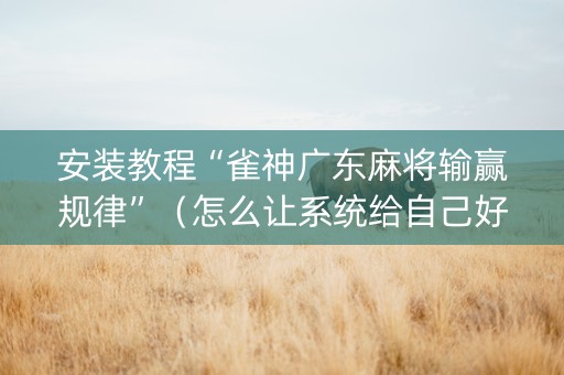 安装教程“雀神广东麻将输赢规律”（怎么让系统给自己好牌)