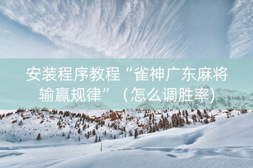安装程序教程“雀神广东麻将输赢规律”（怎么调胜率)