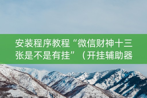 安装程序教程“微信财神十三张是不是有挂”（开挂辅助器脚本)