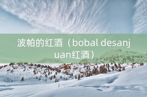 波帕的红酒（bobal desanjuan红酒）