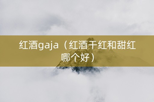 红酒gaja（红酒干红和甜红哪个好）
