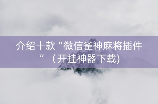 介绍十款“微信雀神麻将插件”（开挂神器下载)