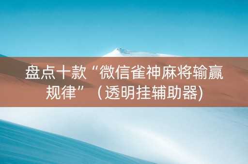 盘点十款“微信雀神麻将输赢规律”（透明挂辅助器)