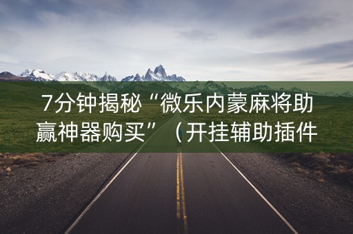 7分钟揭秘“微乐内蒙麻将助赢神器购买”（开挂辅助插件)