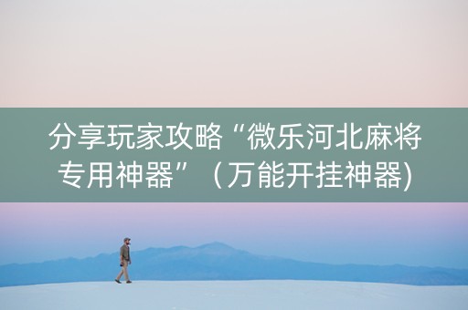 分享玩家攻略“微乐河北麻将专用神器”（万能开挂神器)