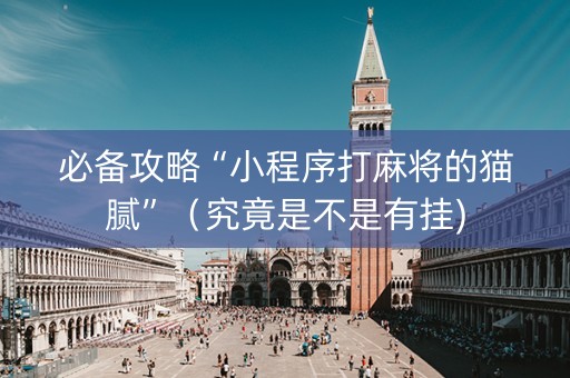 必备攻略“小程序打麻将的猫腻”（究竟是不是有挂)