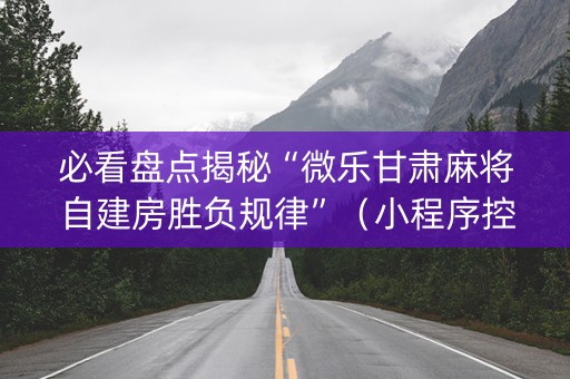 必看盘点揭秘“微乐甘肃麻将自建房胜负规律”（小程序控牌器)