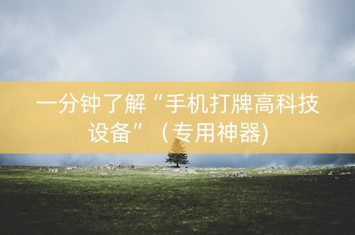 一分钟了解“手机打牌高科技设备”（专用神器)