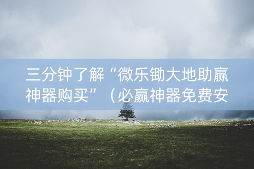 三分钟了解“微乐锄大地助赢神器购买”（必赢神器免费安装)
