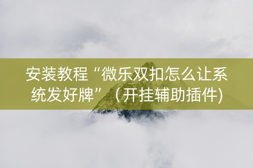 安装教程“微乐双扣怎么让系统发好牌”（开挂辅助插件)