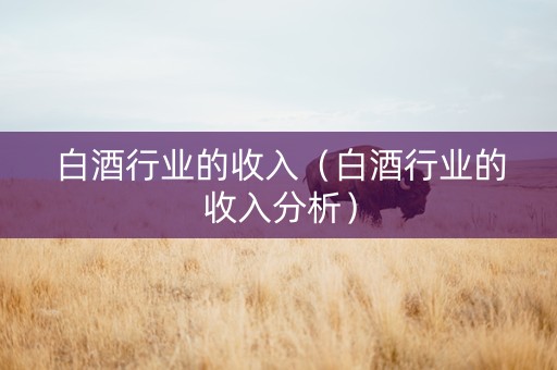 白酒行业的收入（白酒行业的收入分析）