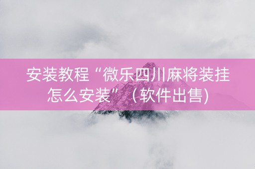 安装教程“微乐四川麻将装挂怎么安装”（软件出售)