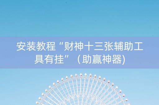 安装教程“财神十三张辅助工具有挂”（助赢神器)