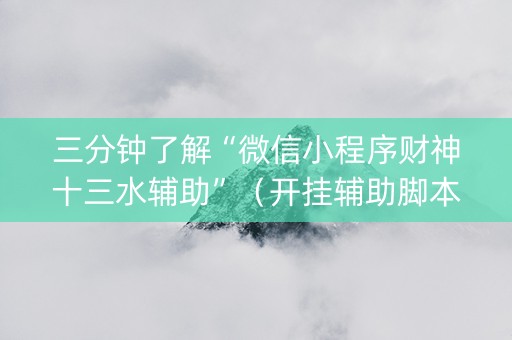 三分钟了解“微信小程序财神十三水辅助”（开挂辅助脚本)