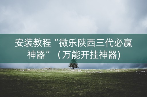 安装教程“微乐陕西三代必赢神器”（万能开挂神器)