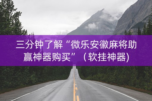 三分钟了解“微乐安徽麻将助赢神器购买”（软挂神器)