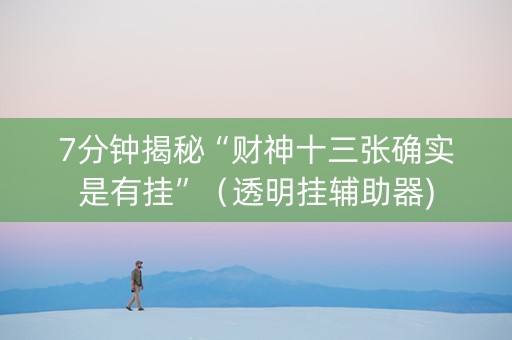 7分钟揭秘“财神十三张确实是有挂”（透明挂辅助器)