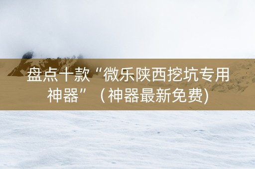 盘点十款“微乐陕西挖坑专用神器”（神器最新免费)
