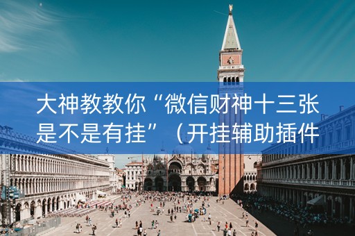 大神教教你“微信财神十三张是不是有挂”（开挂辅助插件)