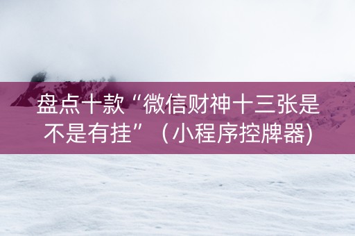 盘点十款“微信财神十三张是不是有挂”（小程序控牌器)