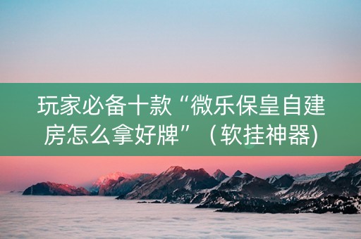 玩家必备十款“微乐保皇自建房怎么拿好牌”（软挂神器)