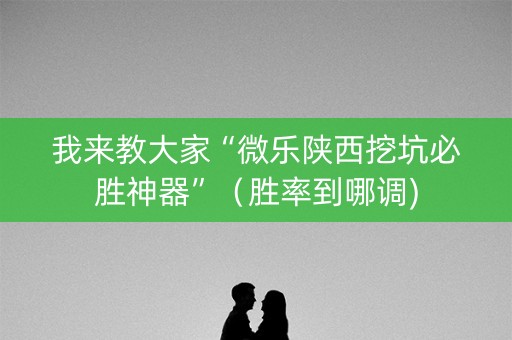 我来教大家“微乐陕西挖坑必胜神器”（胜率到哪调)