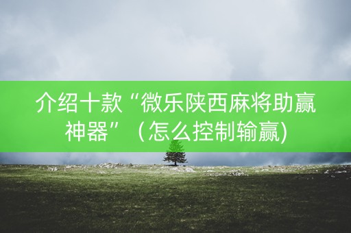 介绍十款“微乐陕西麻将助赢神器”（怎么控制输赢)