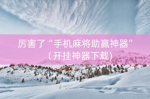 厉害了“手机麻将助赢神器”（开挂神器下载)
