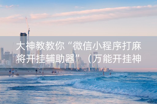 大神教教你“微信小程序打麻将开挂辅助器”（万能开挂神器)