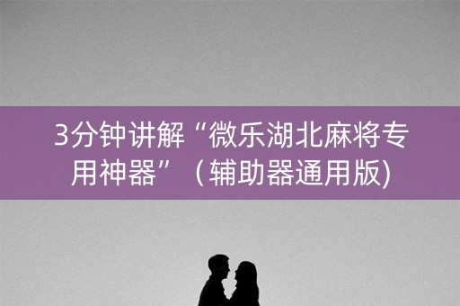 3分钟讲解“微乐湖北麻将专用神器”（辅助器通用版)