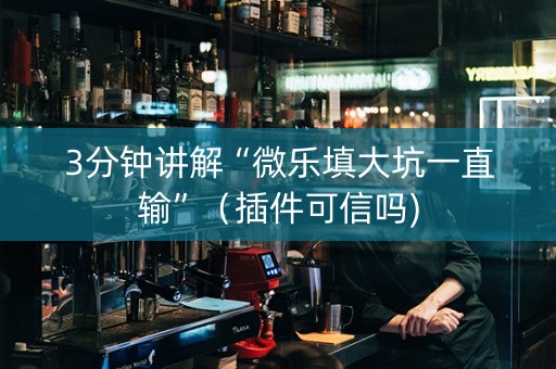 3分钟讲解“微乐填大坑一直输”（插件可信吗)