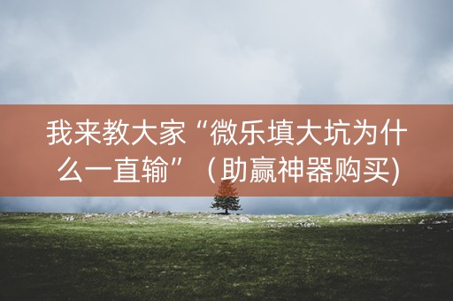 我来教大家“微乐填大坑为什么一直输”（助赢神器购买)