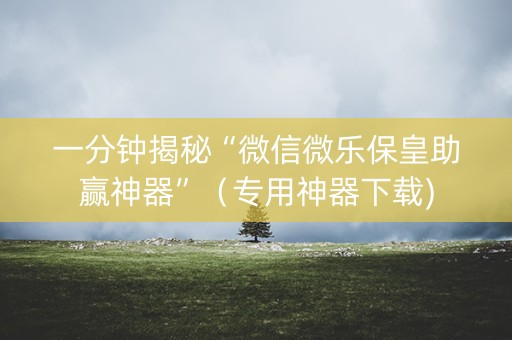 一分钟揭秘“微信微乐保皇助赢神器”（专用神器下载)