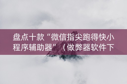 盘点十款“微信指尖跑得快小程序辅助器”（做弊器软件下载)