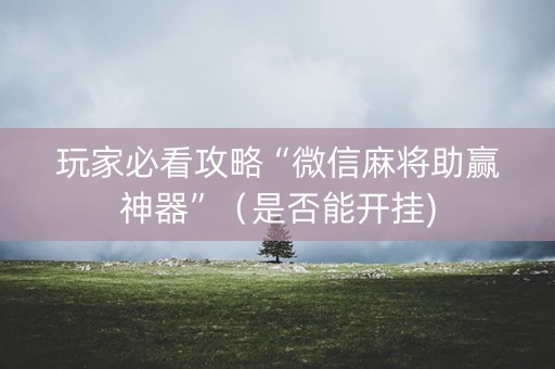 玩家必看攻略“微信麻将助赢神器”（是否能开挂)