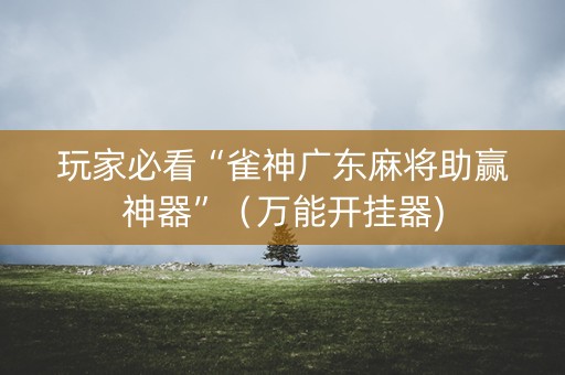 玩家必看“雀神广东麻将助赢神器”（万能开挂器)