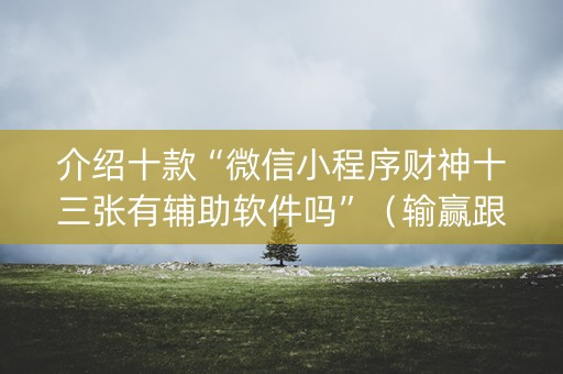 介绍十款“微信小程序财神十三张有辅助软件吗”（输赢跟id号有关系吗)