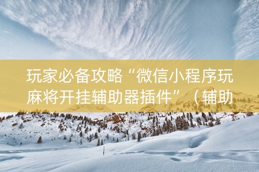 玩家必备攻略“微信小程序玩麻将开挂辅助器插件”（辅助器插件)