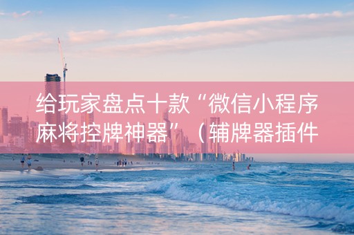 给玩家盘点十款“微信小程序麻将控牌神器”（辅牌器插件购买)