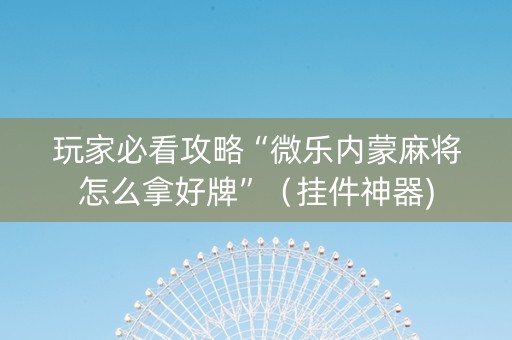 玩家必看攻略“微乐内蒙麻将怎么拿好牌”（挂件神器)