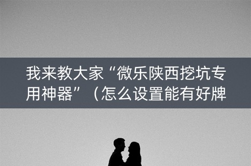 我来教大家“微乐陕西挖坑专用神器”（怎么设置能有好牌)