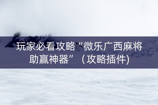 玩家必看攻略“微乐广西麻将助赢神器”（攻略插件)